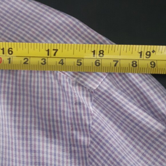 BOSS Hugo Boss SZ 16 Reg Men's Button Up Shirt Red & Blue Check Egyptian Cotton - Picture 8 of 11